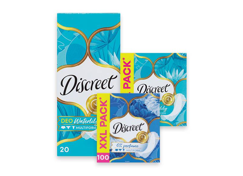 Prekė: Moterų higienos priemonėms DISCREET IR TAMPAX