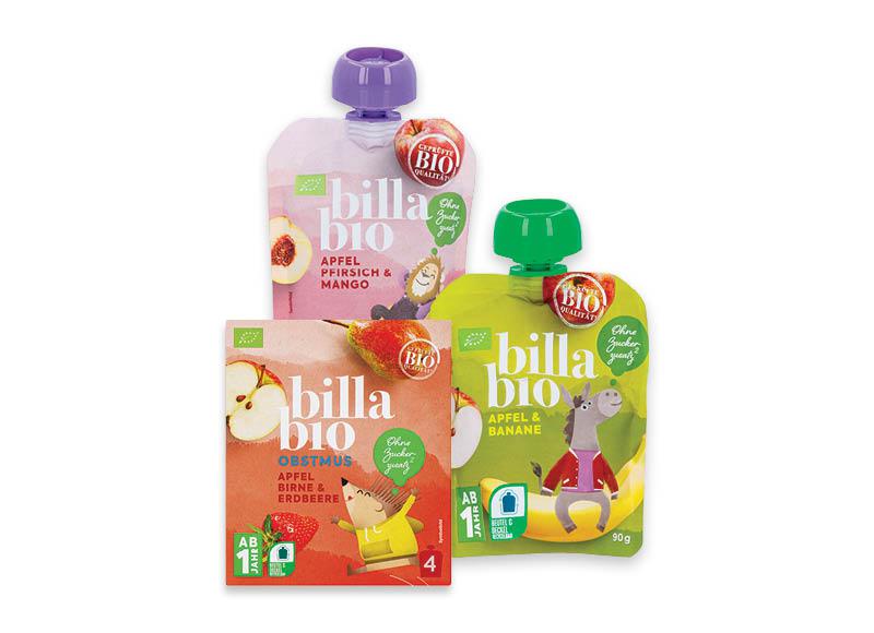 BILLA BIO kūdikių tyrelėms, užkandžiams