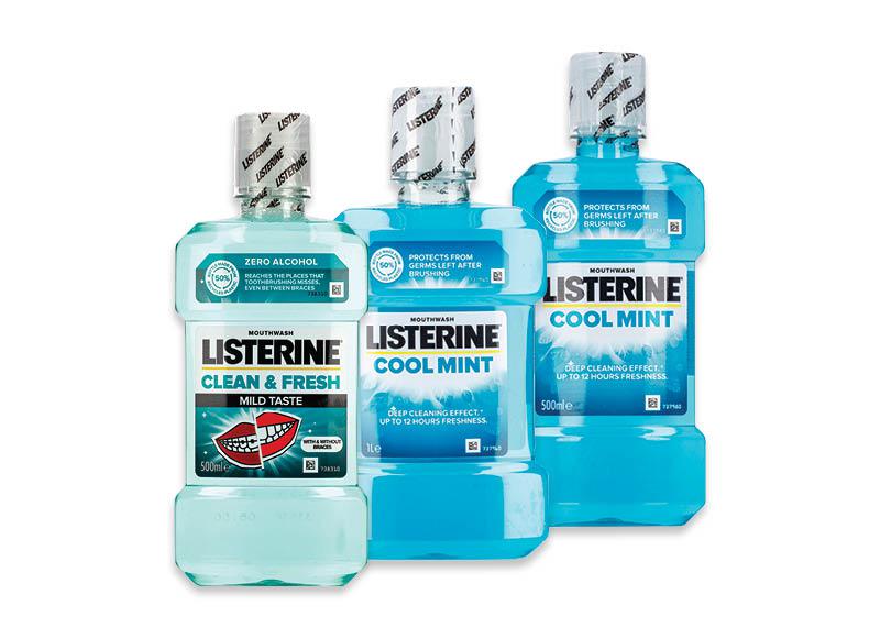 Burnos skalavimo skysčiams LISTERINE