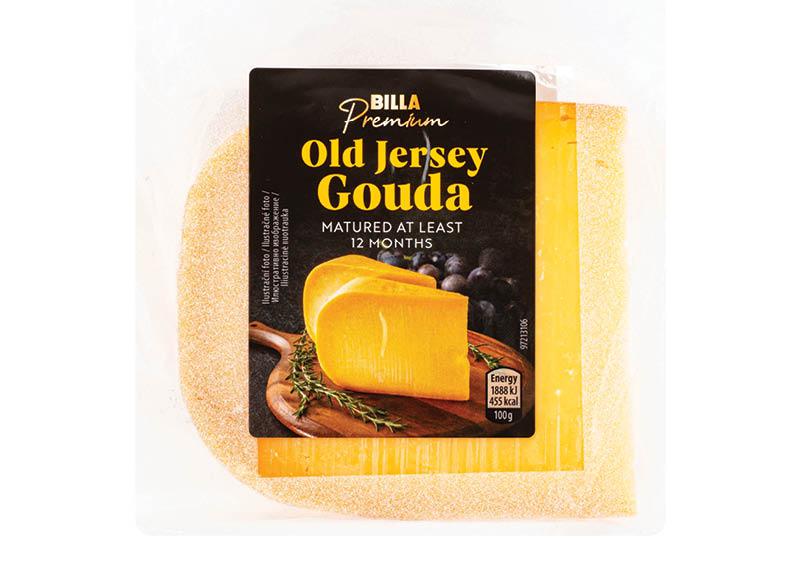 Prekė: BILLA PREMIUM kietasis sūris OLD JERSEY GOUDA