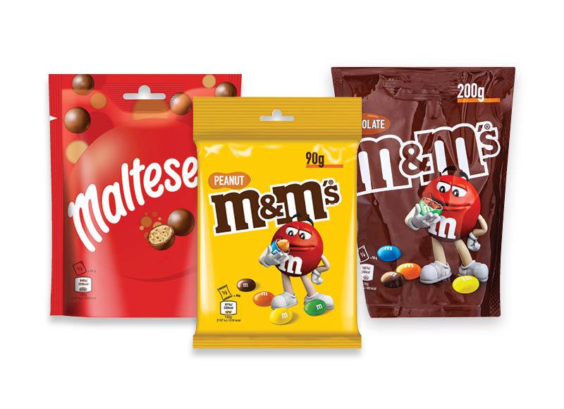 Šokolado saldainiukams, dražė M&M’s ir MALTESERS