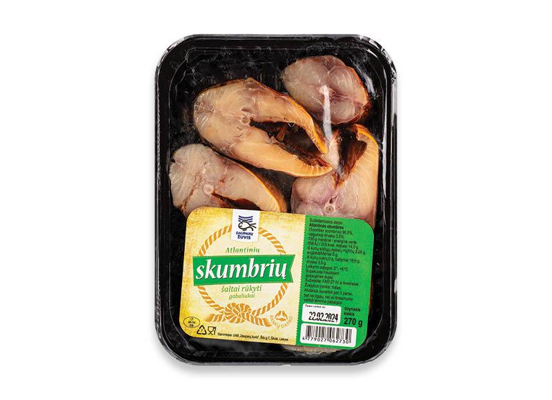 Šaltai rūkytų skumbrių gabaliukai