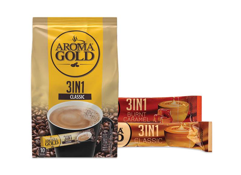 Tirpiosios kavos gėrimams 3 in 1 AROMA GOLD