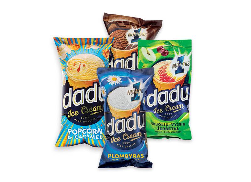 Ledai vafliniame puodelyje DADU