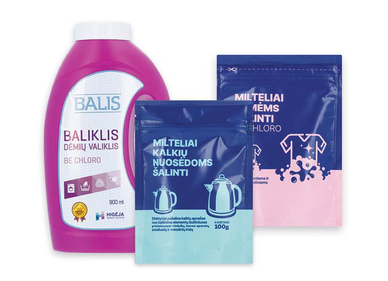 Valymo priemonėms VALIS, BALIS, HIGĖJA