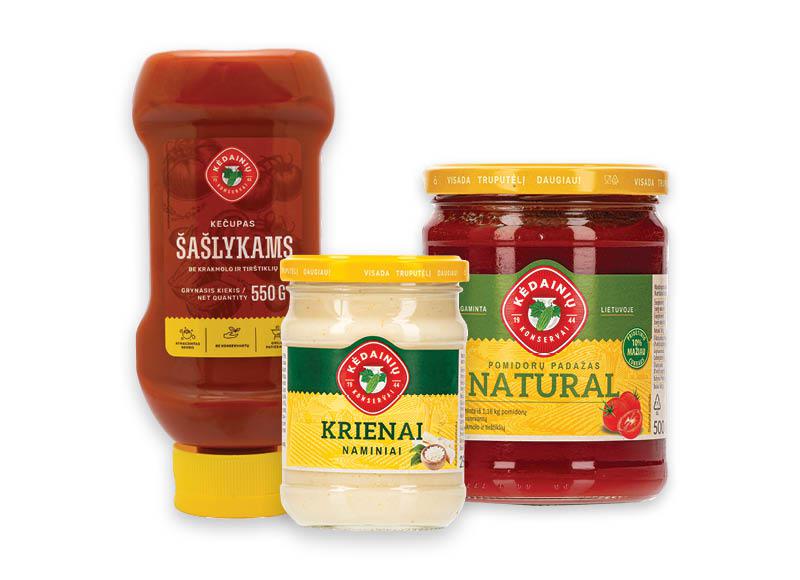 KĖDAINIŲ KONSERVŲ FABRIKO kečupams, padažams, krienams
