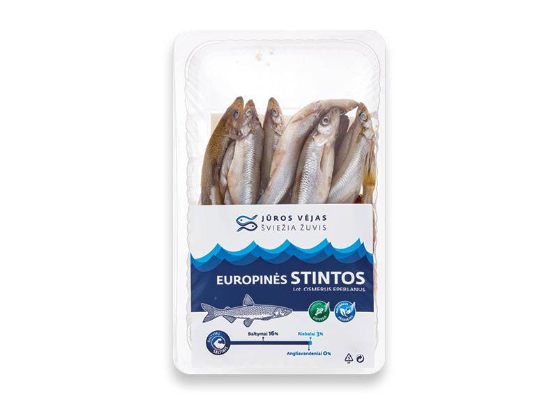 Fasuotos atitirpintos neskrostos europinės stintos su galvomis ir uodegomis
