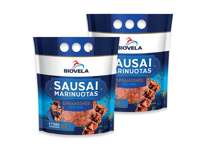Sausai marinuotas kiaulienos sprandinės šašlykas BIOVELA