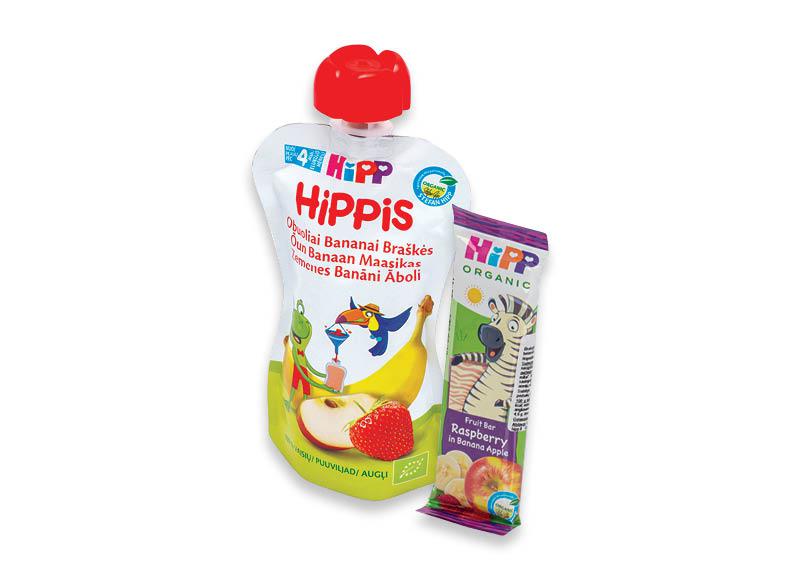 Kūdikių užkandžiams, vaisių tyrelėms HIPP