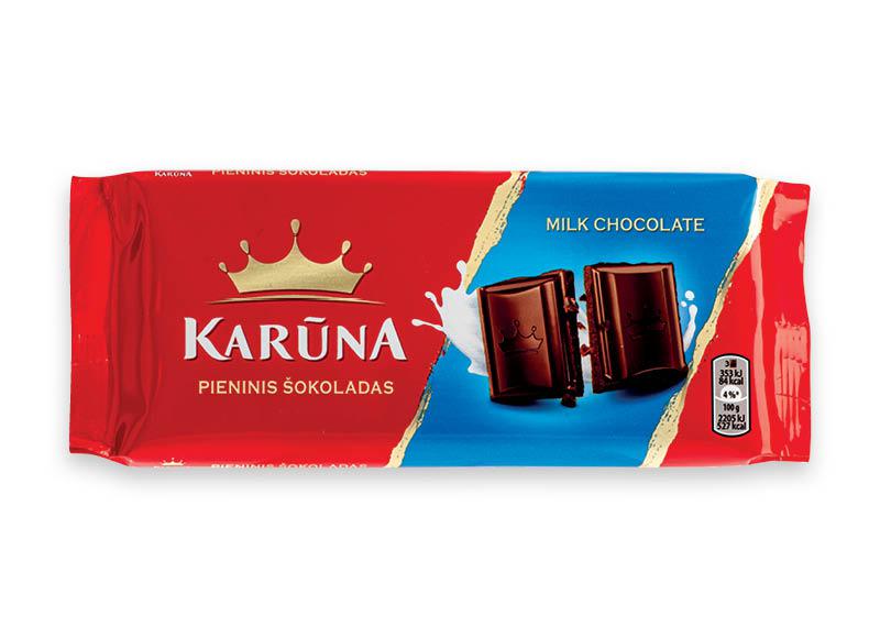 Pieninio šokolado plytelė KARŪNA