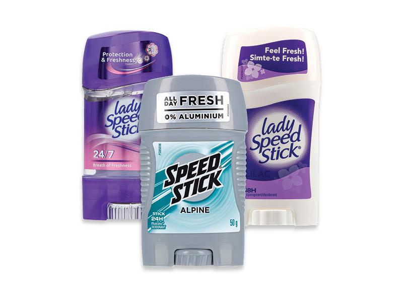 Pieštukiniams dezodorantams LADY SPEED STICK ir MENNEN SPEED STICK