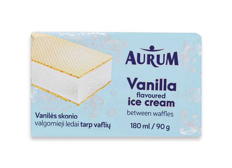 Vanilės skonio valgomieji ledai AURUM