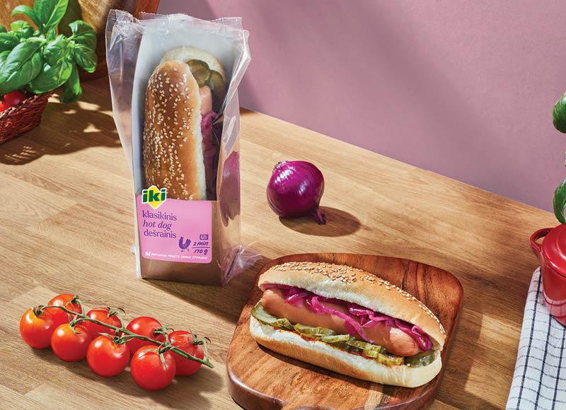 IKI ŠEFAI klasikinis dešrainis HOT DOG