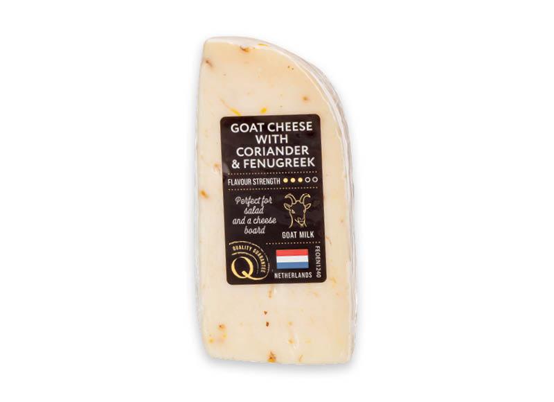 Puskietis fermentinis ožkų pieno sūris su kalendromis ir ožragėmis