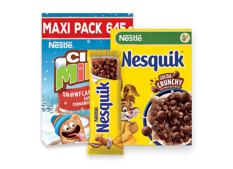 Sausiems pusryčiams ir javainių batonėliams NESTLE