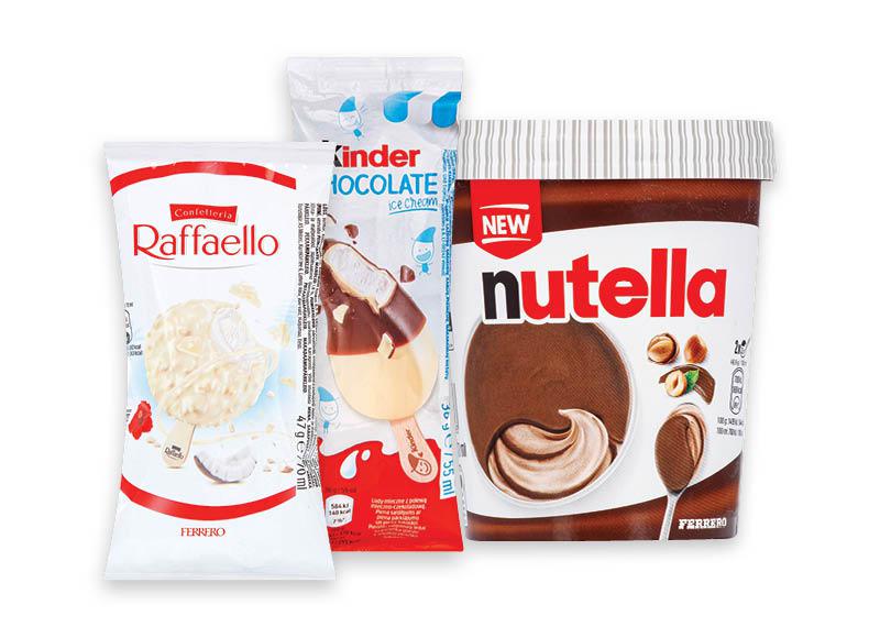 Ledams RAFFAELLO, KINDER ir NUTELLA