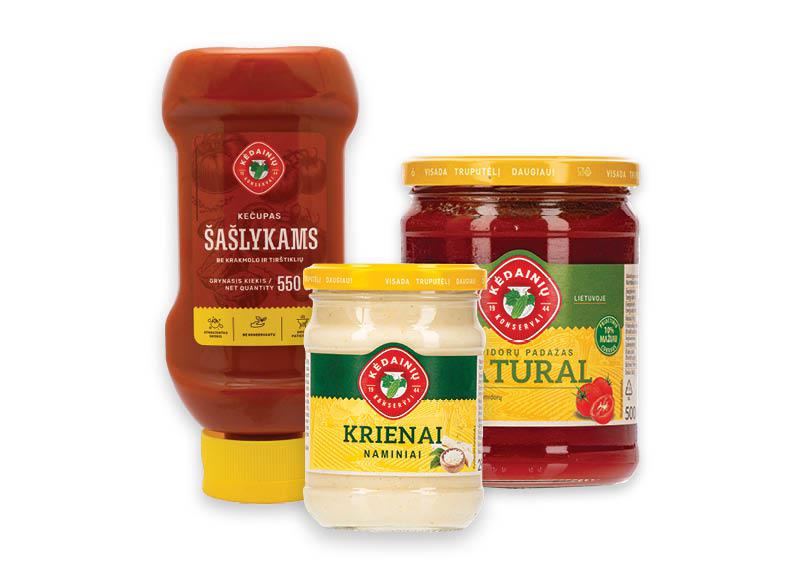 Kečupams, padažams, krienams KĖDAINIŲ KONSERVAI