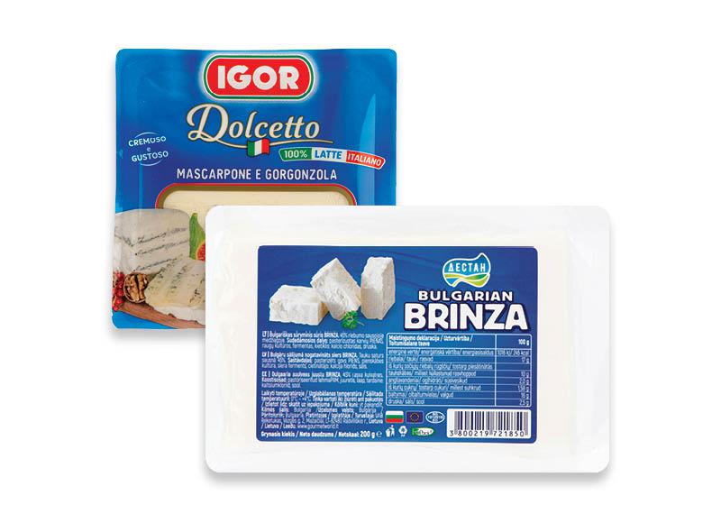 Sūriams GORGONZOLA, AZUL BLUE ir BRINZA