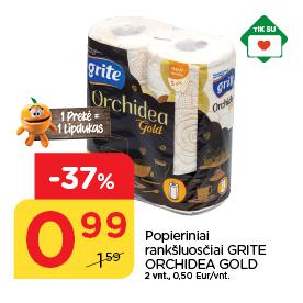 Prekė: Popieriniai rankšluosčiai GRITE ORCHIDEA GOLD