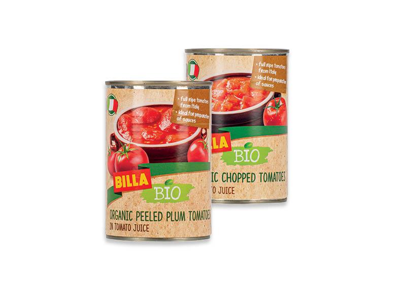 BILLA BIO konservuoti pomidorai