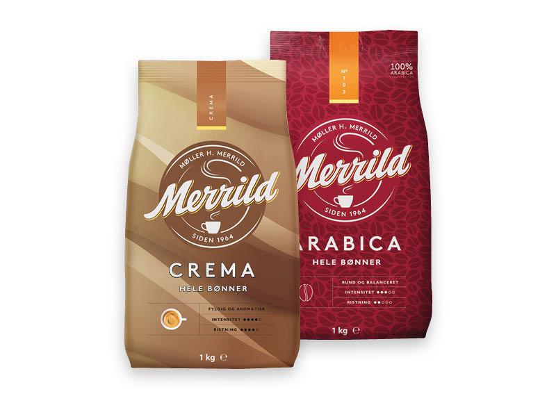 Kavos pupelės MERRILD ARABICA, CREMA, DOLCE