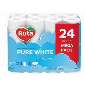 Tualetinis popierius RUTA PURE WHITE (3 sl.), 24 vnt.