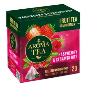 Vaisinė arbata AROMA TEA aviečių ir braškių sk., 20 vnt., 40 g