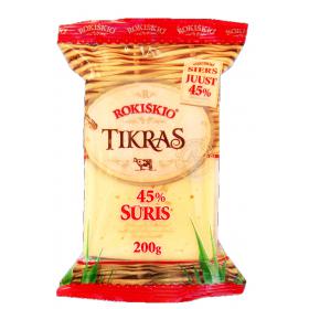 Fermentinis sūris ROKIŠKIO TIKRAS, 45% rieb. s. m., 200 g