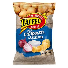 Bulvių traškučiai TAFFEL S.CREAM & ONION, 130 g