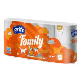 Prekė: Tualetinis popierius GRITE FAMILY,  8 vnt.