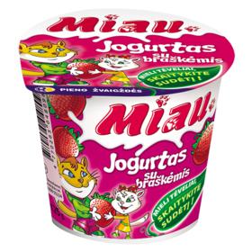 Ekologiškas jogurtas MIAU su braškėmis, 3,2 % rieb., 125 g