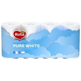 Prekė: Tualetinis popierius RUTA PURE WHITE (3 sl.), 8 vnt.