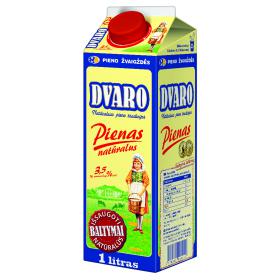 Prekė: Pienas DVARO, 3,5% rieb., 1 l t-rex