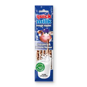 Gėrimo šiaudeliai QUICK MILK šokolado-bananų sk., 5 vnt., 30 g