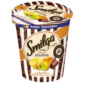 Jogurtas SMILGA PREMIUM su kriaušių ir šokolado gabaliukais, 4,5 % rieb., 200 g