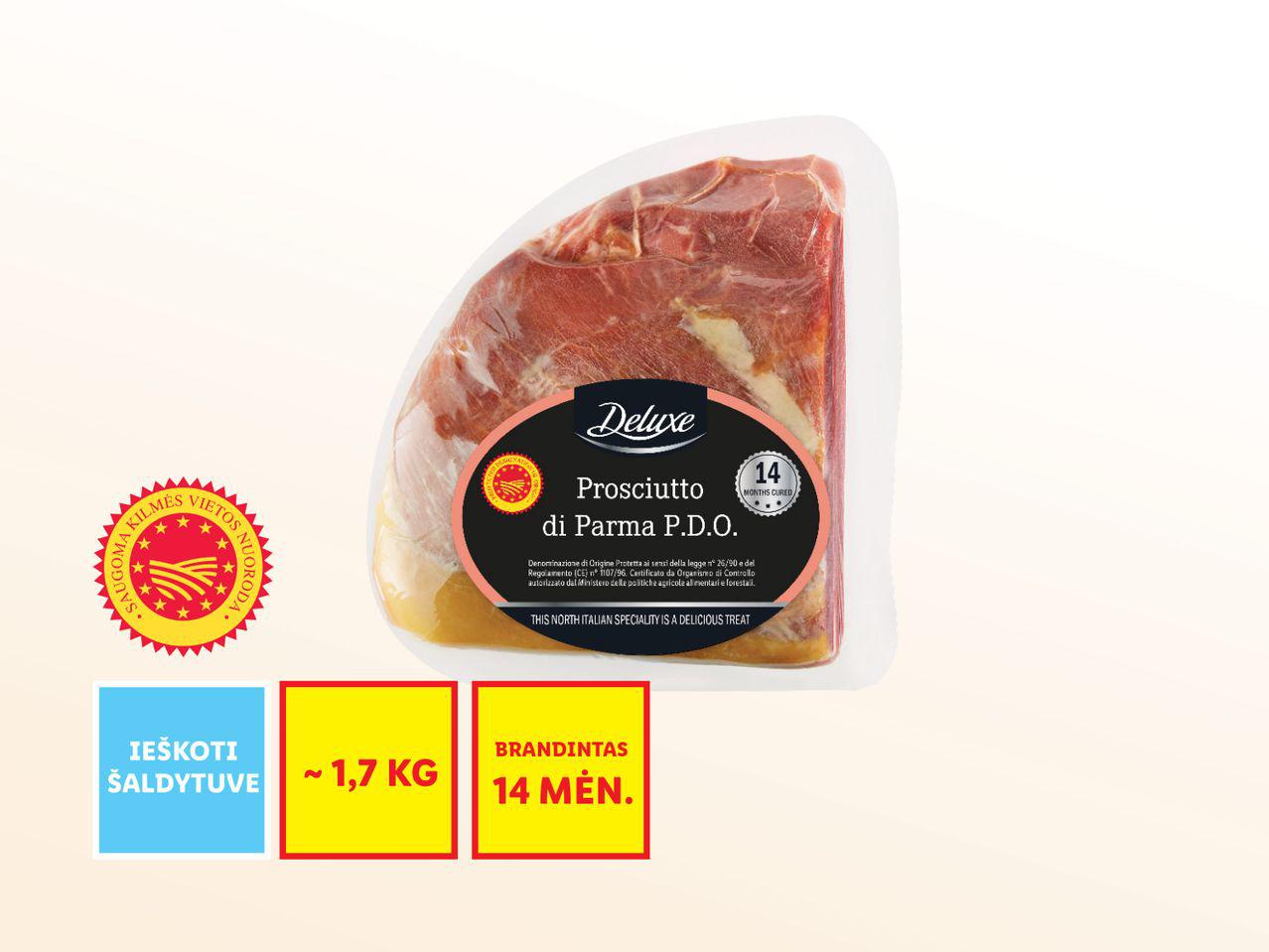 „Vytintas Parmos kumpis „Prosciutto di Parma DOP““ akcija parduotuvėje