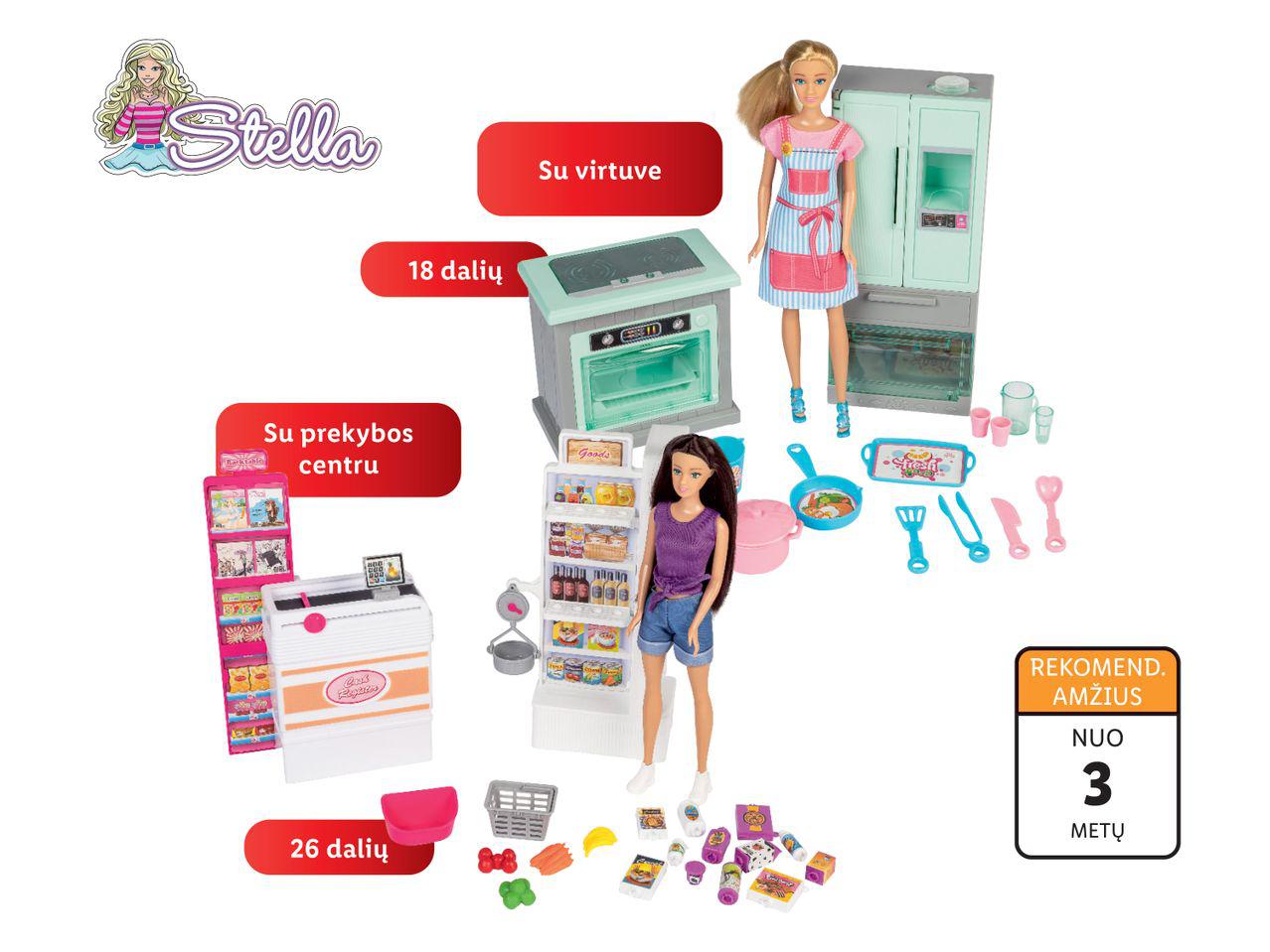 Prekė: „Fashion Doll Stella“ lėlė su virtuve arba prekybos centru