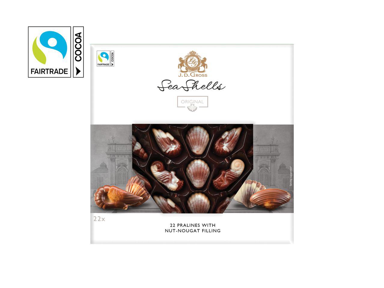 Belgiški jūros kriauklių formos saldainiai