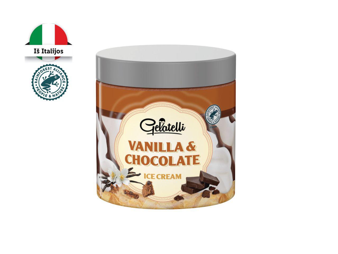 Prekė: Šokolado ir vanilės skonio valgomieji ledai