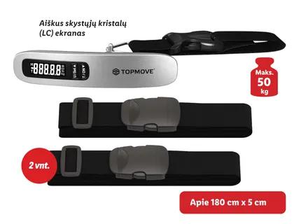 Lagaminų svarstyklės arba diržų rinkinys