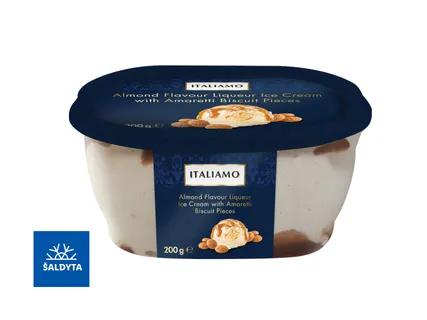 Amareto skonio ledai su „Amaretti“ sausainių gabaliukais