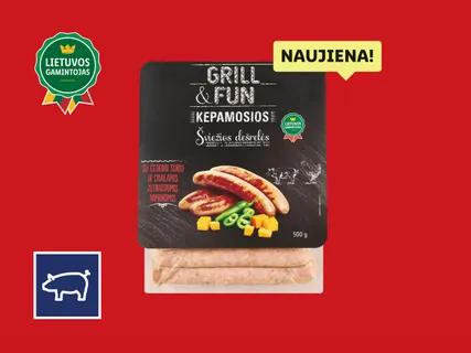 GRILL & FUN Šviežios dešrelės su čederiu ir Chalapos paprikomis