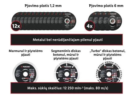 PARKSIDE PERFORMANCE® Pjovimo, šlifavimo diskai arba deimantinis pjovimo diskas