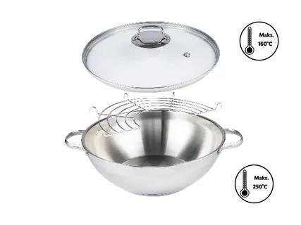 ERNESTO® Nerūdijančiojo plieno „Wok“ keptuvė
