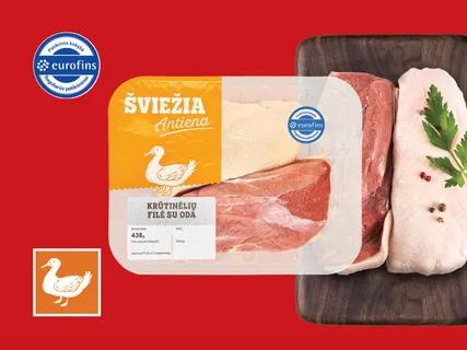 Šviežia ančių krūtinėlių filė su oda