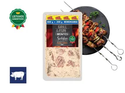 GRILL & FUN Kiaulienos mentės šašlykas majonezo marinate „XXL“