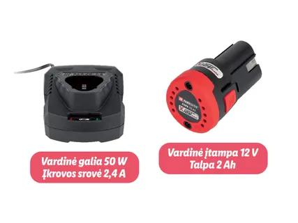 Parkside® 12 V, 2 Ah akumuliatorius PAPK 12 + 2,4 A kroviklis PLGK 12