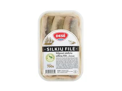 Desė Silpnai sūdyta silkių filė aliejuje