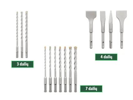 PARKSIDE® SDS-Plus perforatoriaus grąžtų arba kaltų rinkinys