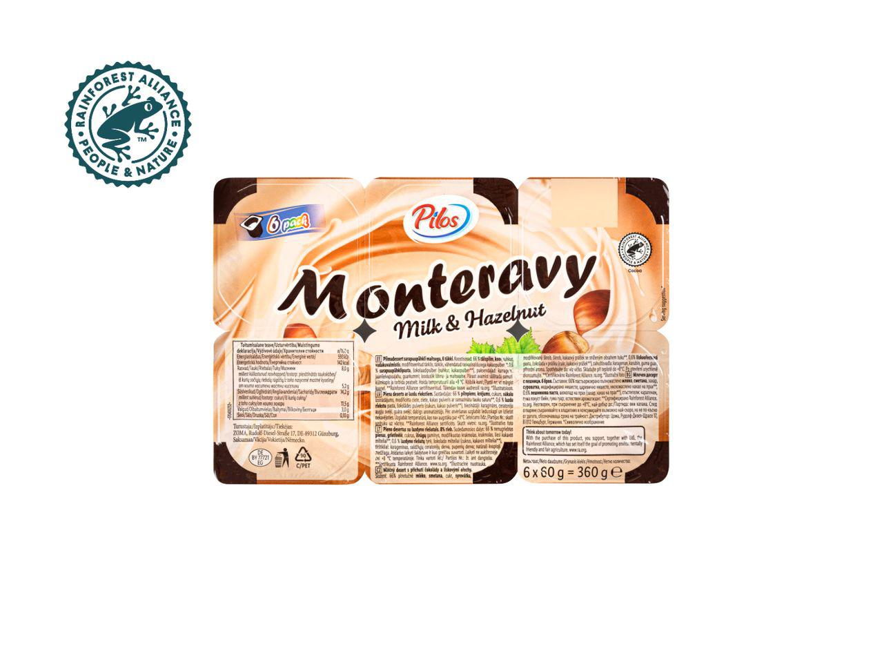 Prekė: Pieniškas lazdynų riešutų skonio desertas „Monteravy“